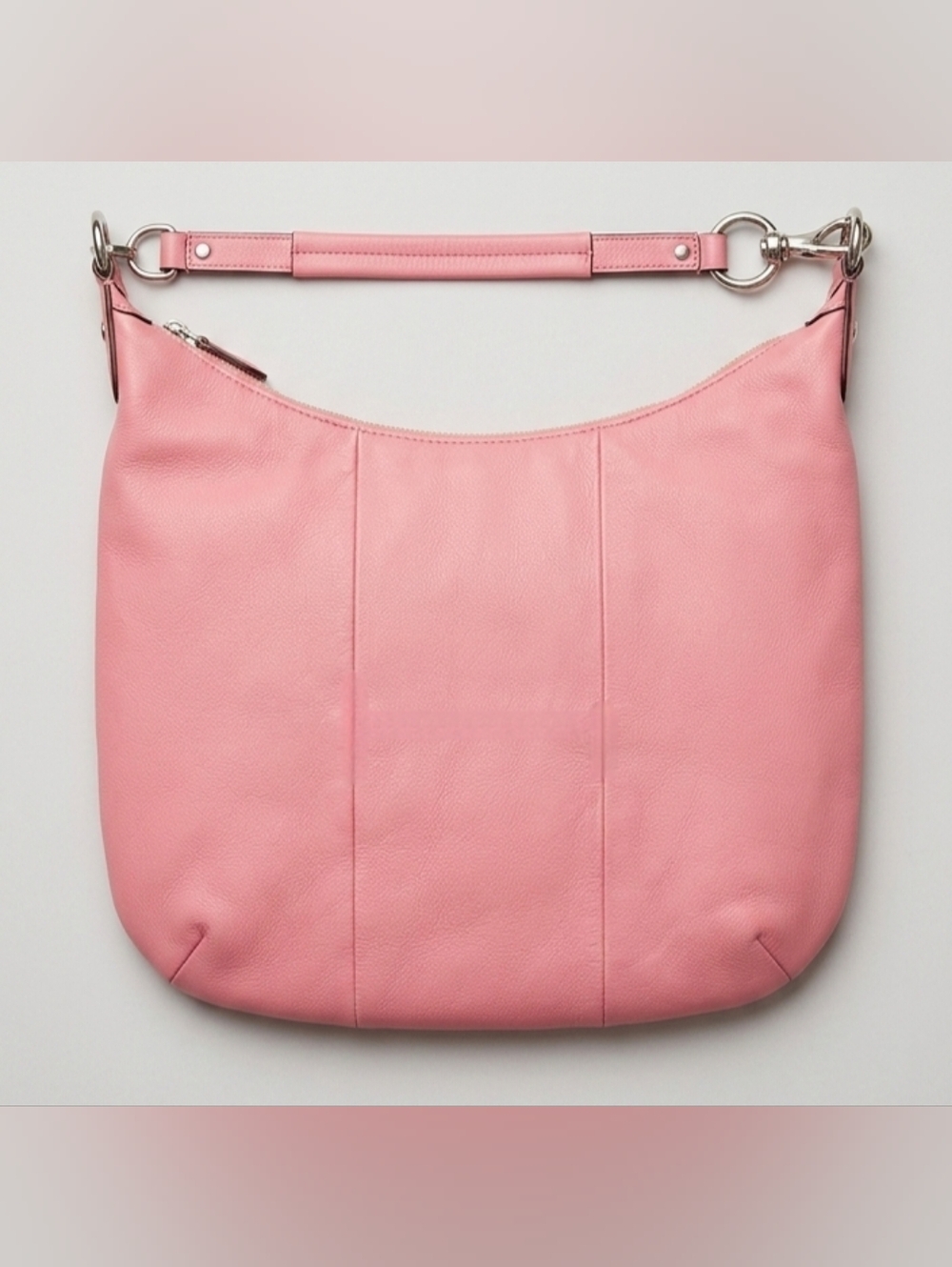 Coach Pink Leather Shoulder Bag Magnetic Fliplock Flap Hobo Purse - Picture 3 of 14